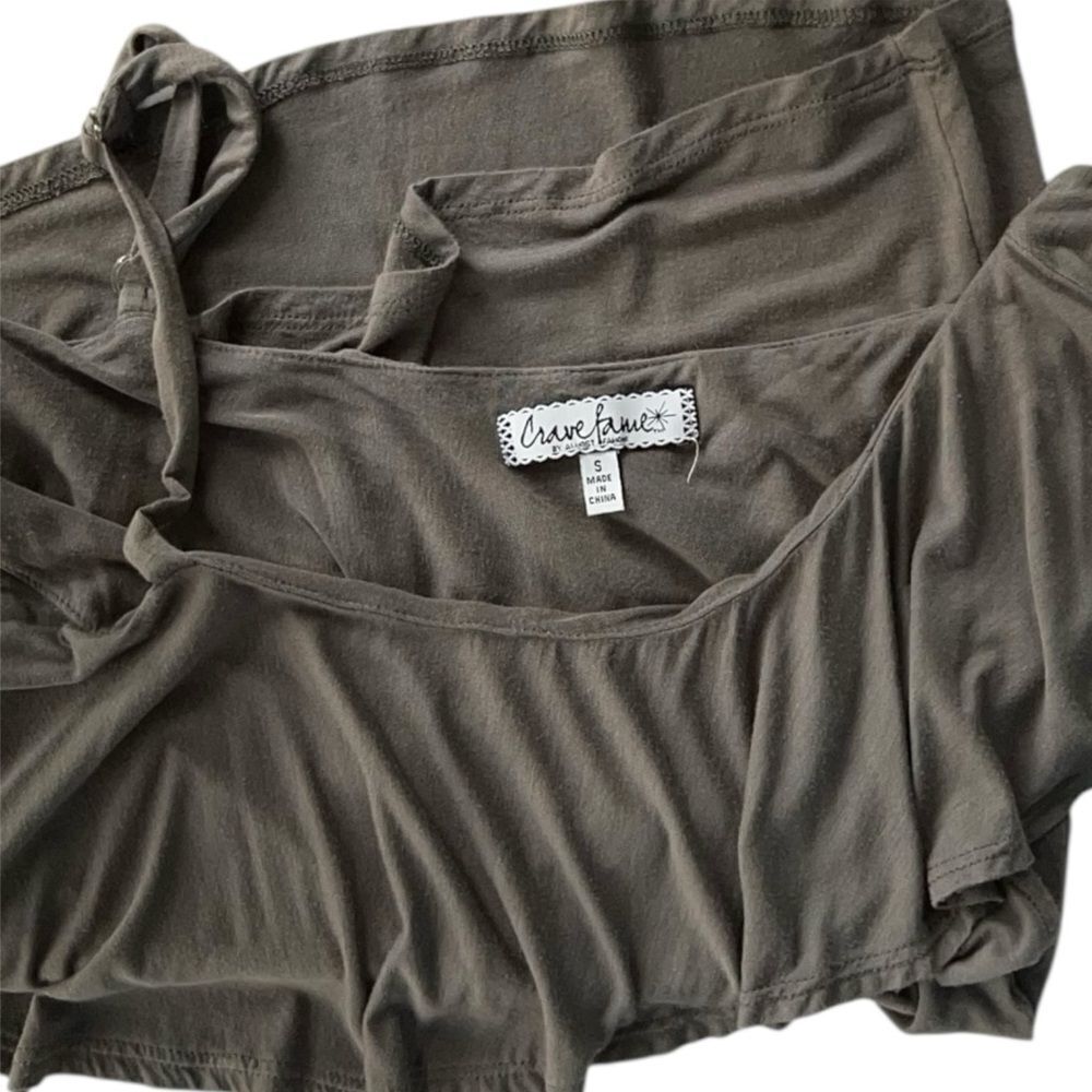 Cold-Shoulder Ruffle Top - Olive - Picture 6 of 8